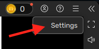 BlueStacks toolbar — open Settings