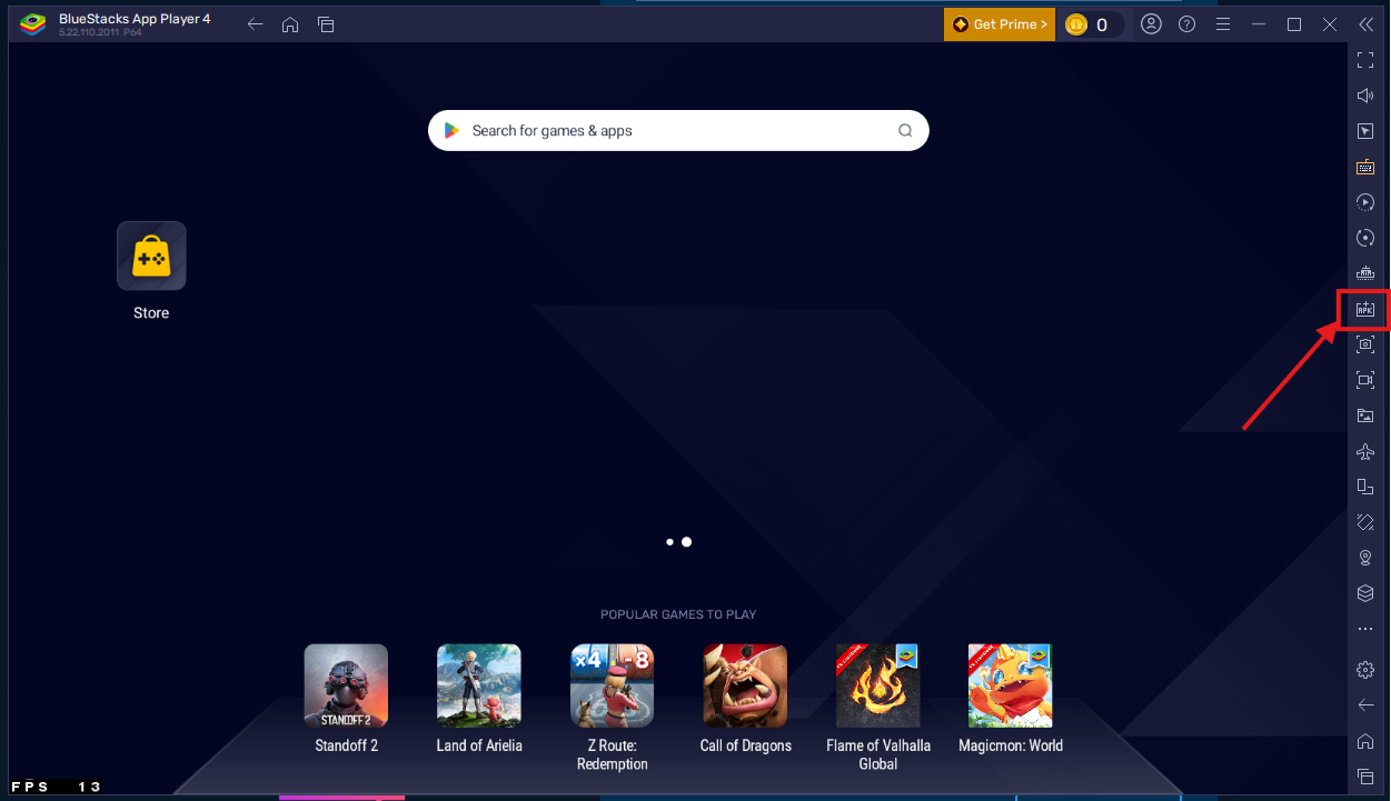 BlueStacks — APK install icon
